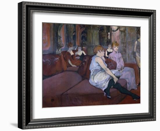 In the Salon at the Rue Des Moulins-Henri de Toulouse-Lautrec-Framed Art Print