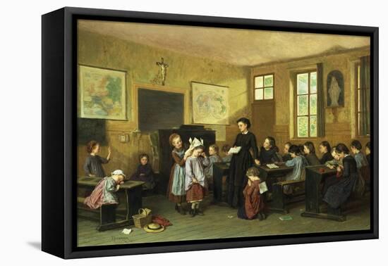 In the Schoolroom-Theophile Emmanuel Duverger-Framed Premier Image Canvas