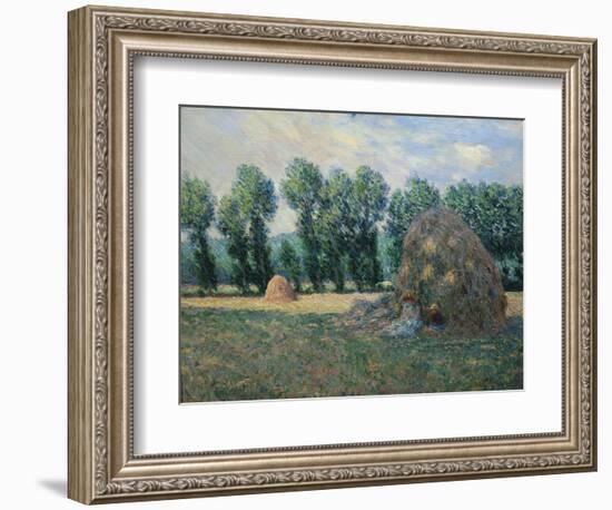 In the Shadow of a Haystack, 1885-Claude Monet-Framed Giclee Print