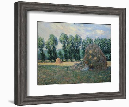 In the Shadow of a Haystack, 1885-Claude Monet-Framed Giclee Print