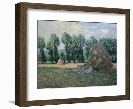 In the Shadow of a Haystack, 1885-Claude Monet-Framed Giclee Print