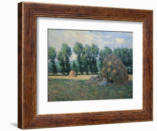 In the Shadow of a Haystack, 1885-Claude Monet-Framed Giclee Print