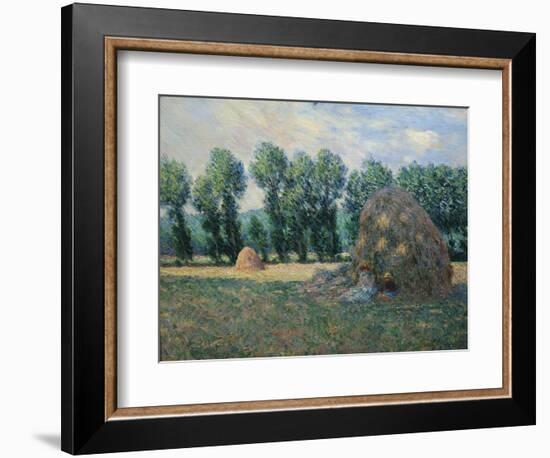 In the Shadow of a Haystack, 1885-Claude Monet-Framed Giclee Print