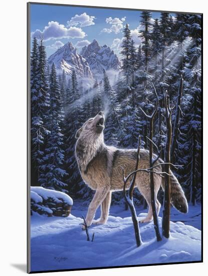 In the Still of the Tetons-R.W. Hedge-Mounted Giclee Print