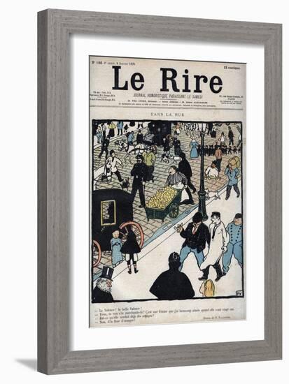 In the street - Cover of the newspaper Le Rire, of January 6, 1898 drawing by Felix Vallotton-Felix Edouard Vallotton-Framed Giclee Print