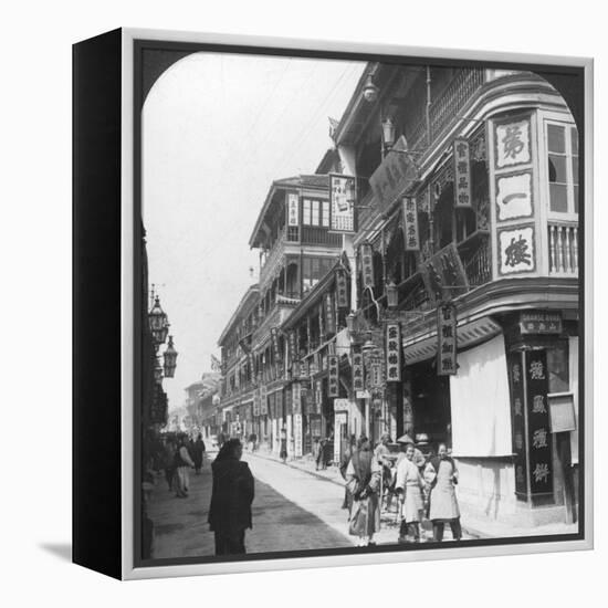 In the Street of the Tea Houses, Shanghai, China, 1901-Underwood & Underwood-Framed Premier Image Canvas