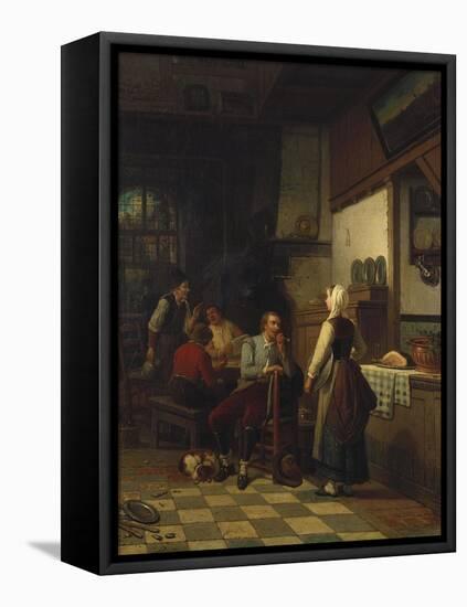 In the Tavern, 1876-Eugène Boudin-Framed Premier Image Canvas