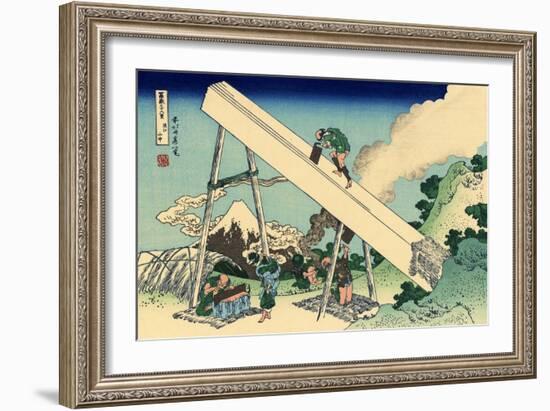 In the Totomi Mountains, c.1830-Katsushika Hokusai-Framed Giclee Print