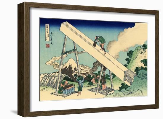 In the Totomi Mountains, c.1830-Katsushika Hokusai-Framed Giclee Print