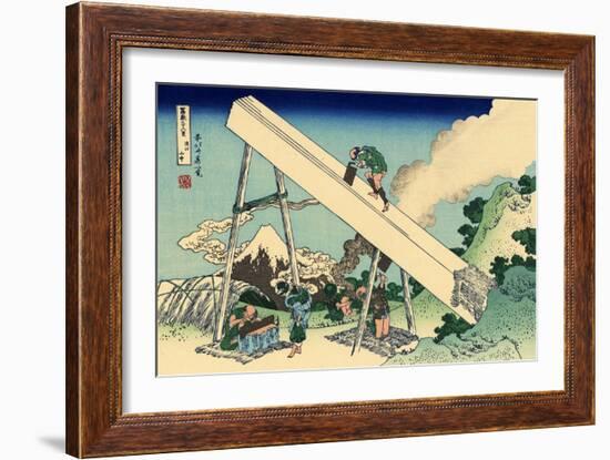 In the Totomi Mountains, c.1830-Katsushika Hokusai-Framed Giclee Print