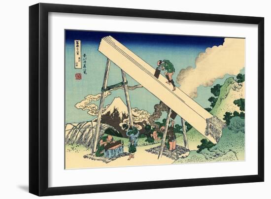 In the Totomi Mountains, c.1830-Katsushika Hokusai-Framed Giclee Print