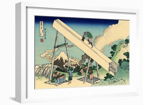 In the Totomi Mountains, c.1830-Katsushika Hokusai-Framed Giclee Print