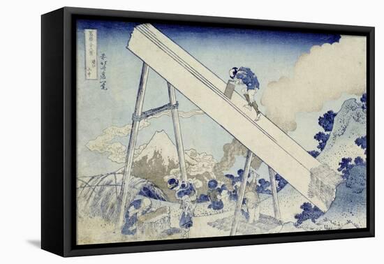 In the Totomi Mountains', from the Series 'Thirty Six Views of Mount Fuji'-Katsushika Hokusai-Framed Premier Image Canvas