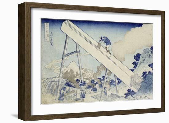 In the Totomi Mountains', from the Series 'Thirty Six Views of Mount Fuji'-Katsushika Hokusai-Framed Giclee Print