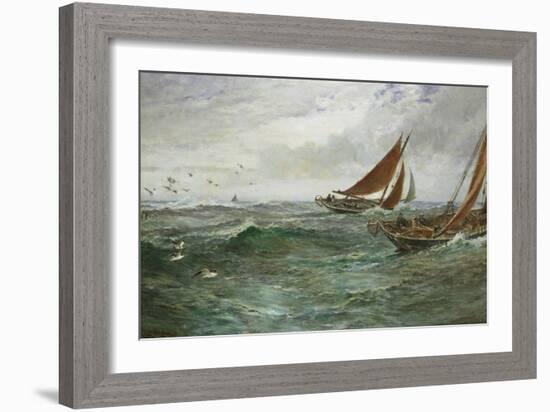 In the Track of the Trawlers-Charles Napier Hemy-Framed Giclee Print