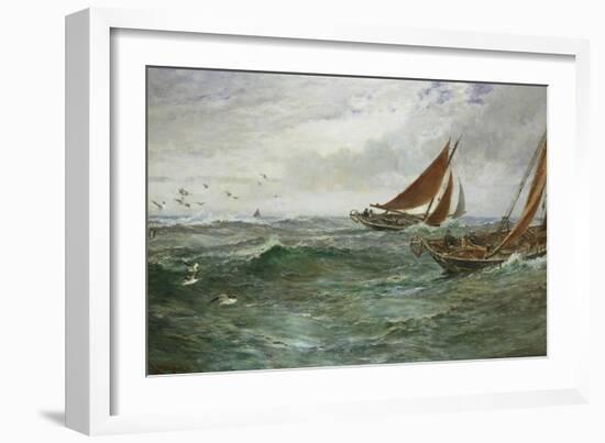 In the Track of the Trawlers-Charles Napier Hemy-Framed Giclee Print