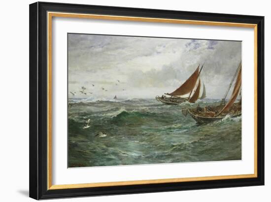 In the Track of the Trawlers-Charles Napier Hemy-Framed Giclee Print