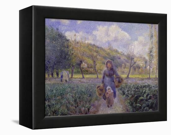 In the Vegetable Garden, 1881-Camille Pissarro-Framed Premier Image Canvas