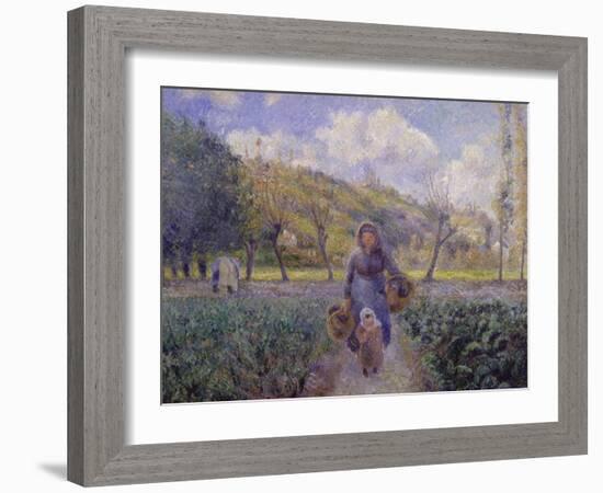 In the Vegetable Garden, 1881-Camille Pissarro-Framed Giclee Print