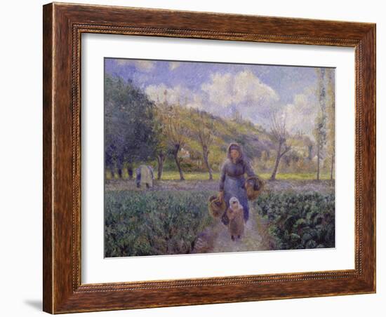 In the Vegetable Garden, 1881-Camille Pissarro-Framed Giclee Print