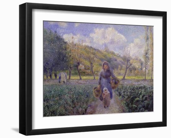 In the Vegetable Garden, 1881-Camille Pissarro-Framed Giclee Print