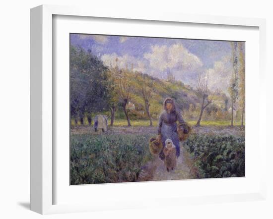 In the Vegetable Garden, 1881-Camille Pissarro-Framed Giclee Print