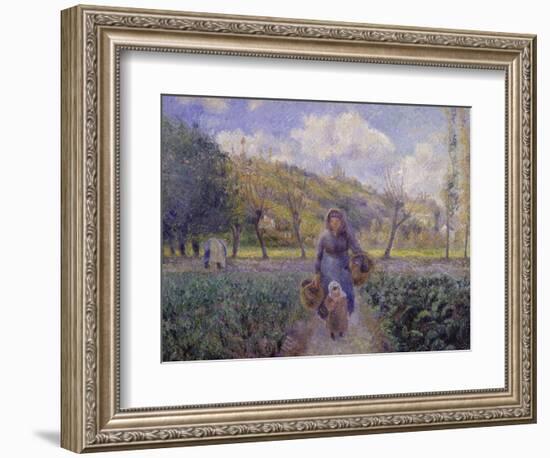 In the Vegetable Garden, 1881-Camille Pissarro-Framed Giclee Print