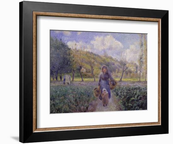 In the Vegetable Garden, 1881-Camille Pissarro-Framed Giclee Print