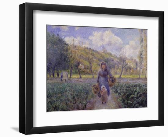 In the Vegetable Garden, 1881-Camille Pissarro-Framed Giclee Print