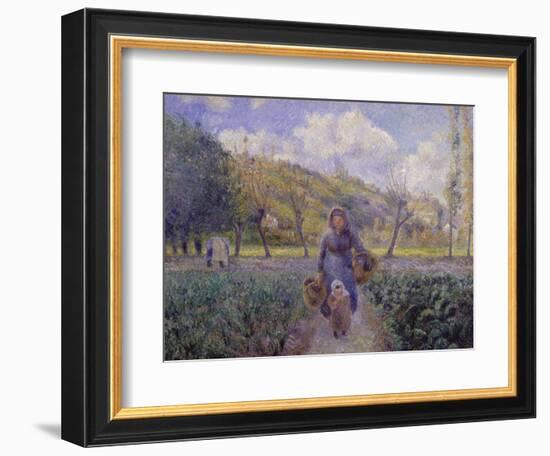 In the Vegetable Garden, 1881-Camille Pissarro-Framed Giclee Print