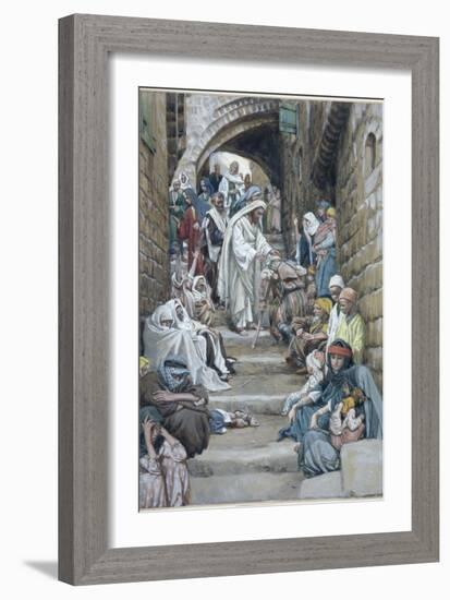 In the Villages the Sick Were Brought Unto Him, Illustration for 'The Life of Christ', C.1886-94-James Tissot-Framed Giclee Print