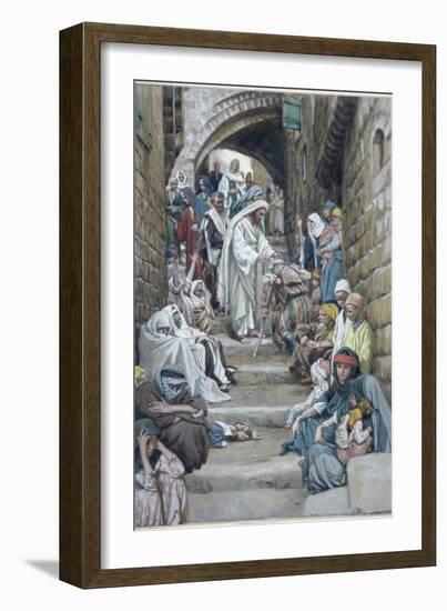 In the Villages the Sick Were Brought Unto Him, Illustration for 'The Life of Christ', C.1886-94-James Tissot-Framed Giclee Print