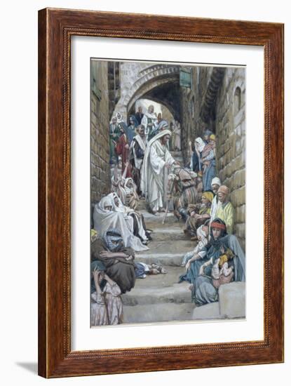 In the Villages the Sick Were Brought Unto Him, Illustration for 'The Life of Christ', C.1886-94-James Tissot-Framed Giclee Print