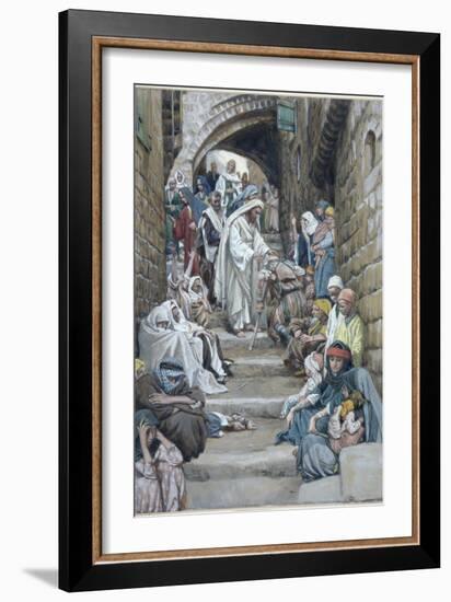 In the Villages the Sick Were Brought Unto Him, Illustration for 'The Life of Christ', C.1886-94-James Tissot-Framed Giclee Print