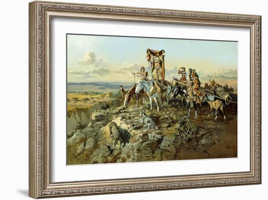 In the Wake of the Hunters, 1896-Charles Marion Russell-Framed Giclee Print