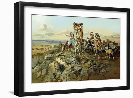 In the Wake of the Hunters, 1896-Charles Marion Russell-Framed Giclee Print