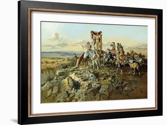 In the Wake of the Hunters, 1896-Charles Marion Russell-Framed Giclee Print