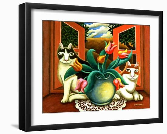 In the Window-Jerzy Marek-Framed Giclee Print