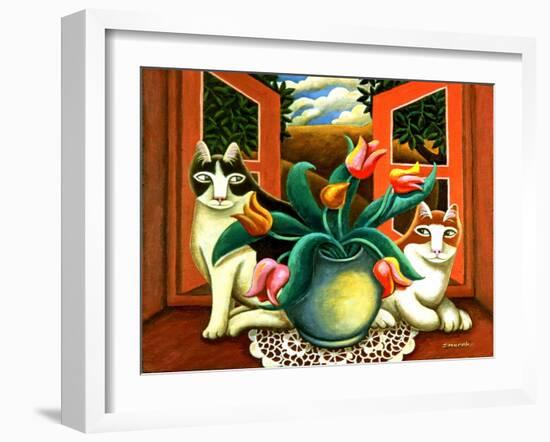 In the Window-Jerzy Marek-Framed Giclee Print