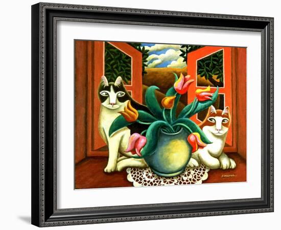 In the Window-Jerzy Marek-Framed Giclee Print