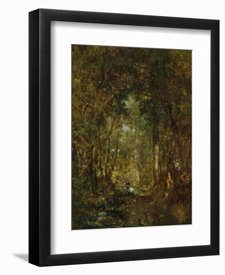 In the Wood at Fontainebleau-Th?odore Rousseau-Framed Giclee Print