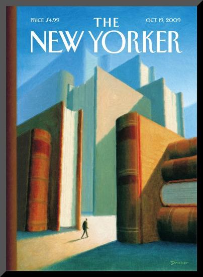 In the World of Books - The New Yorker Cover, October 19, 2009-Eric Drooker-Mounted Print