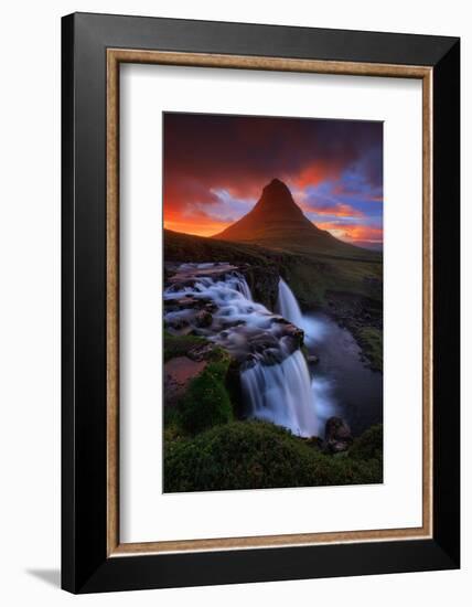 In This Moment, Kirkjufell Midnight Sun, Snæfellsnes Peninsula, Iceland-Vincent James-Framed Photographic Print