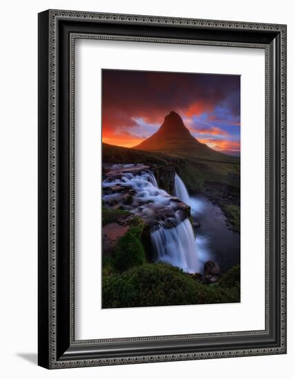 In This Moment, Kirkjufell Midnight Sun, Snæfellsnes Peninsula, Iceland-Vincent James-Framed Photographic Print