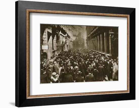In Throgmorton Street beside the north wall of the London Stock Exchange, 20th century-Unknown-Framed Photographic Print