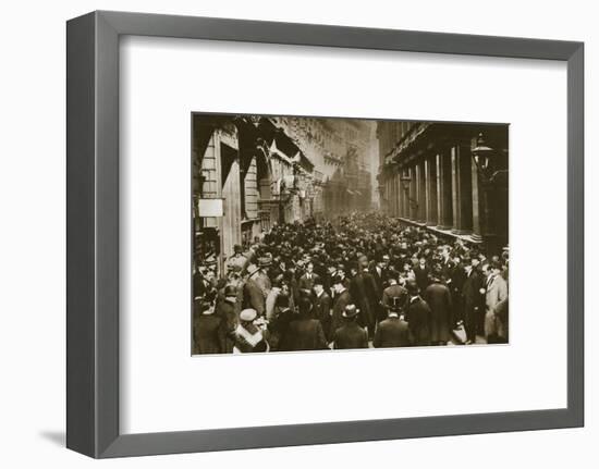 In Throgmorton Street beside the north wall of the London Stock Exchange, 20th century-Unknown-Framed Photographic Print