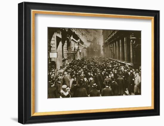 In Throgmorton Street beside the north wall of the London Stock Exchange, 20th century-Unknown-Framed Photographic Print