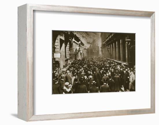 In Throgmorton Street beside the north wall of the London Stock Exchange, 20th century-Unknown-Framed Photographic Print