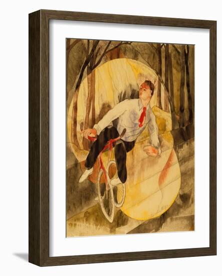 In Vaudeville: Bicycle Rider (W/C & Pencil on White Paper)-Charles Demuth-Framed Giclee Print