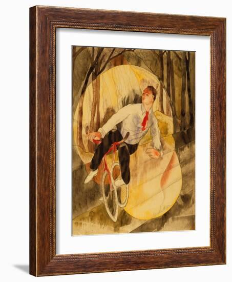 In Vaudeville: Bicycle Rider (W/C & Pencil on White Paper)-Charles Demuth-Framed Giclee Print